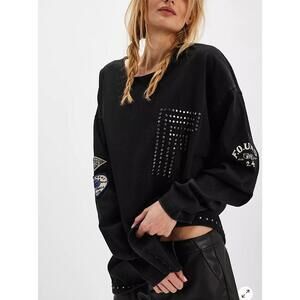 Found Studded Long-Sleeve Tee (M)